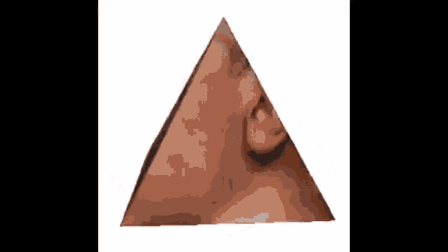 a pyramid with a picture of a man 's face in it