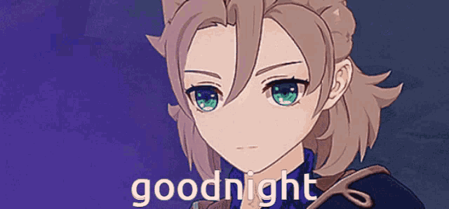 a cartoon character with the words goodnight written on the bottom