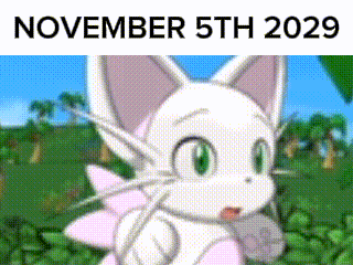 a cartoon of a cat with the date november 5th 2029