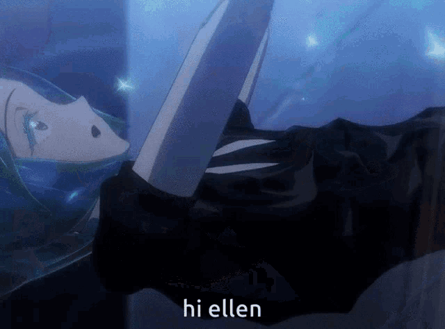 a picture of a person laying down with the words hi ellen above them