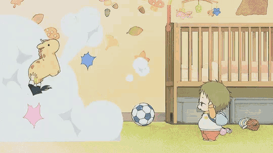 a child is playing with a soccer ball and a man is holding a sword
