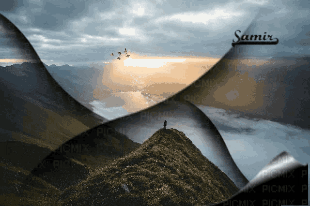 a picture of a mountain with the name samir written on it