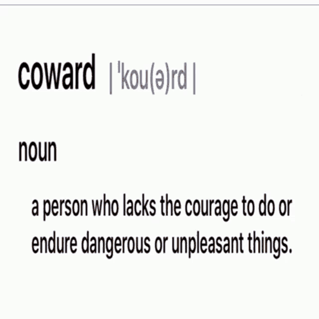 a man wearing a make america great again hat is next to a definition of coward