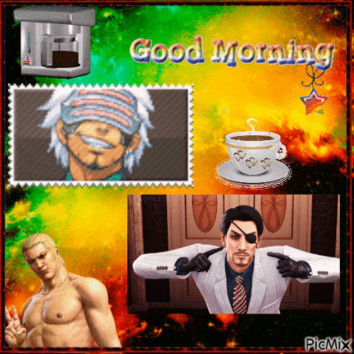 a collage of pictures with the words good morning