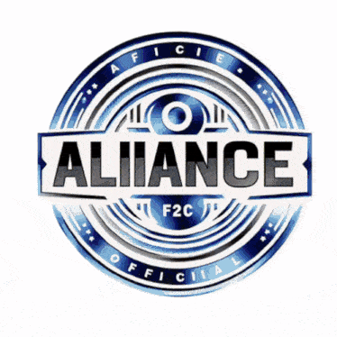 a logo for alliance f2c official is shown on a black background