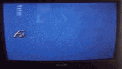 a television screen shows the word frau on it