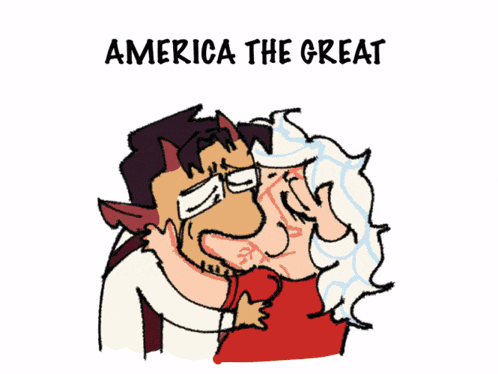a drawing of a bald eagle flying over a person with the word great below it
