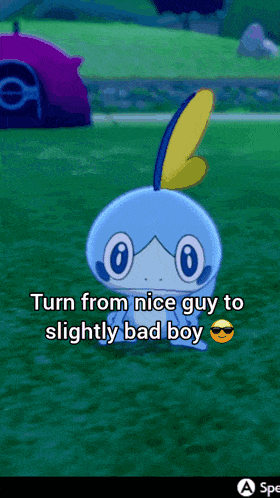 a cartoon character says turn from nice guy to slightly bad boy in a video game