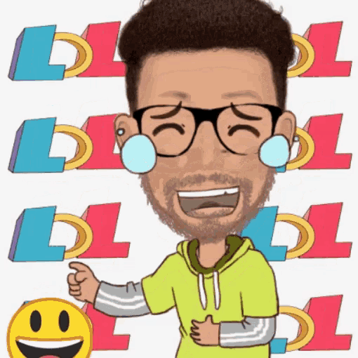 a cartoon of a man with glasses and a beard