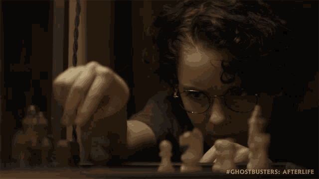 Playing Chess Phoebe GIF - Playing Chess Phoebe Mckenna Grace GIFs
