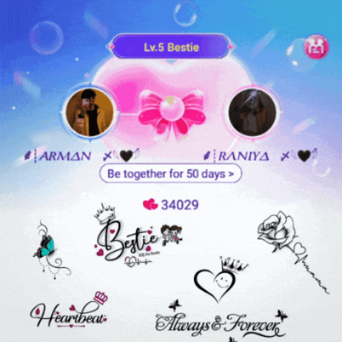 a lv.5 bestie is being displayed on a screen
