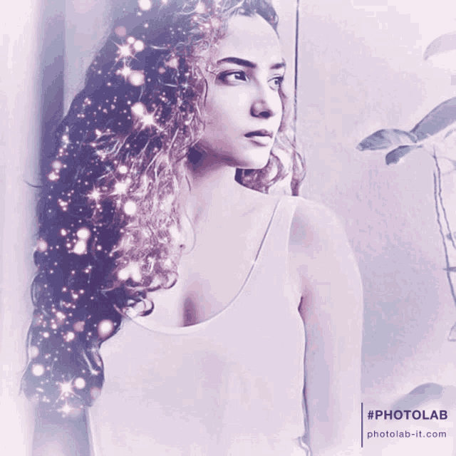 a photo of a woman with #photolab written on the bottom right