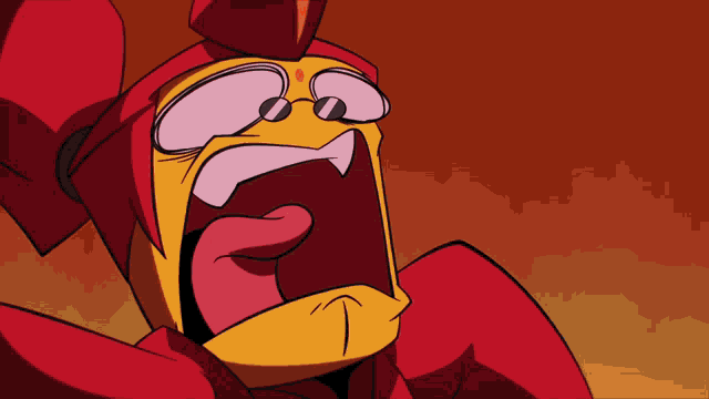 a cartoon character with glasses and a surprised look on his face