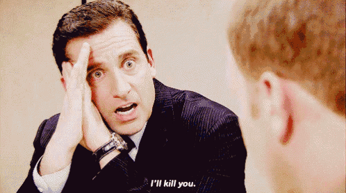 a man in a suit says " i 'll kill you "
