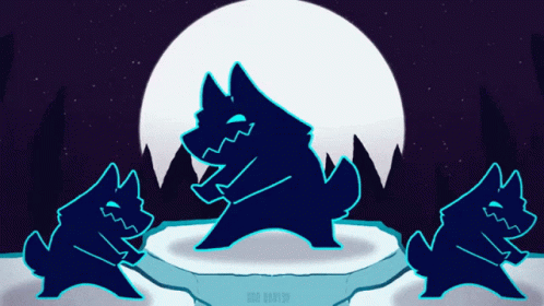 Full Moon Vibes Wolf GIF