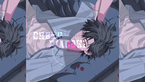 a drawing of a man laying on a bed with the words " break time " on the bottom