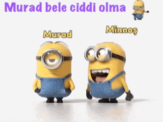 two minions are standing next to each other and the words murad and minnos are on the bottom