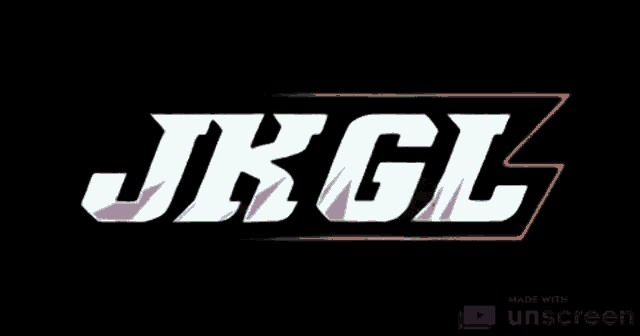 a purple and white logo for jkgl is made with unscreen