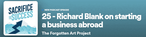 a podcast called sacrifice to success is being advertised
