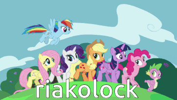 a group of ponies standing next to each other with the word riakolock written below them