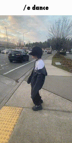 a person is dancing on a sidewalk with the words / e dance below it