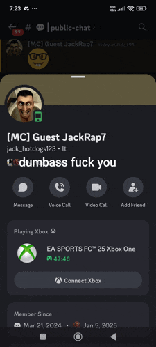 a screenshot of a public chat with guest jack rap