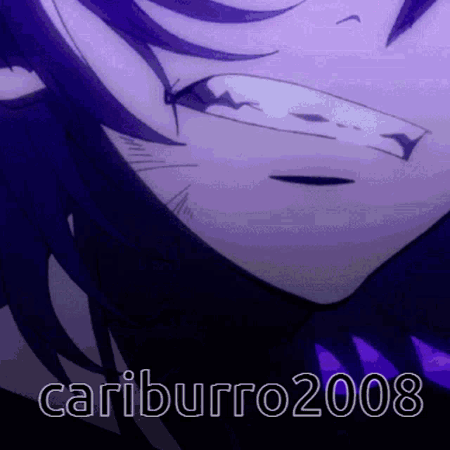 a close up of a person 's face with cariburro2008 written below