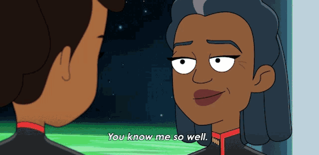 a cartoon woman says you know me so well