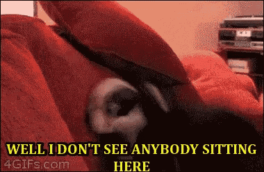 a pixelated image of a person laying on a bed with the words well i don 't see anybody sitting here