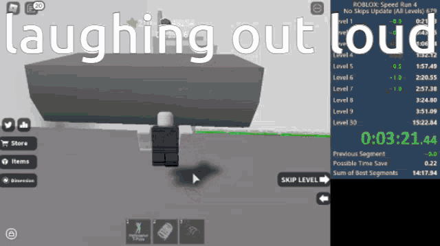 a screenshot of a video game with the words laughing out loud