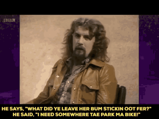 Billy Connolly Scottish Comedy GIF - Billy Connolly Scottish Comedy The Bike Joke GIFs