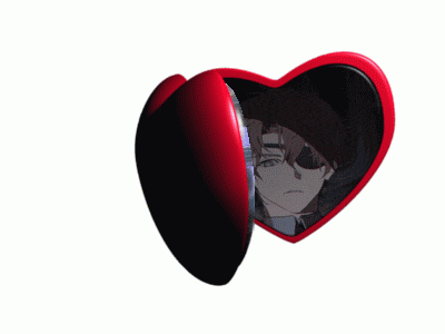 two hearts with a picture of a man on one of them