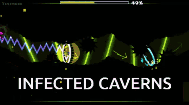 a screenshot of a video game with the words " infected caverns " on the bottom