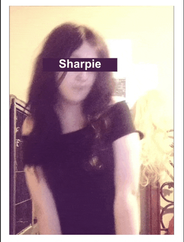 a picture of a girl with the name sharpie on it