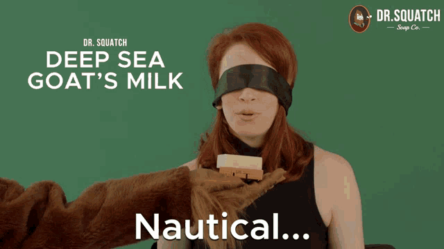 a poster for dr. squatch deep sea goat 's milk soap