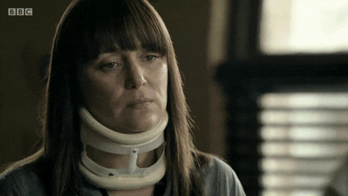 a woman with a brace on her neck is on bbc