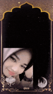 a picture of a woman in a hijab is displayed on a black background