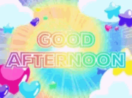 a colorful background with the words " good afternoon " on it
