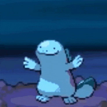 a pixel art drawing of a pokemon standing on top of a rock .
