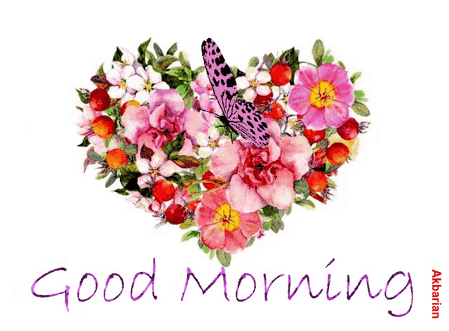a butterfly is in a heart made of pink flowers