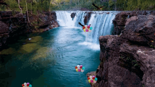 Waterfalls Balloons GIF - Waterfalls Balloons River GIFs