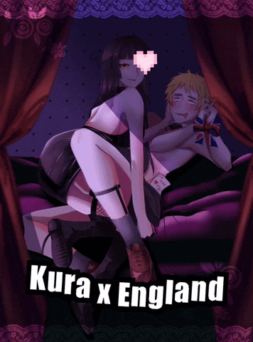 a poster for kura x england features a man and a woman
