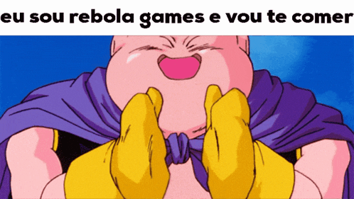 a picture of a cartoon character with the words eu sou rebola games e vou te comer