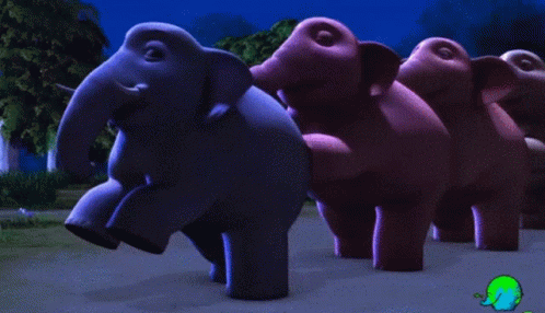 Pachyderm Line Dance Elephant GIF - Pachyderm Line Dance Elephant Falling In Line GIFs