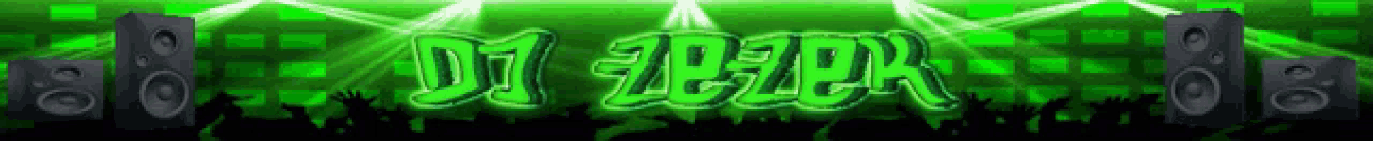a green background with speakers and the word dj jezer