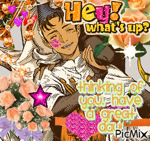 a picture of a boy with the words hey what 's up