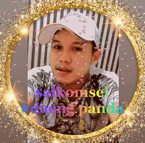 a picture of a man in a hat with the words salkomsel daeng panda on it