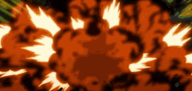 it looks like a cartoon explosion with a lot of fire coming out of it .