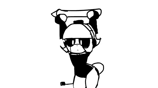 a black and white drawing of a panda wearing sunglasses and headphones holding a skateboard .