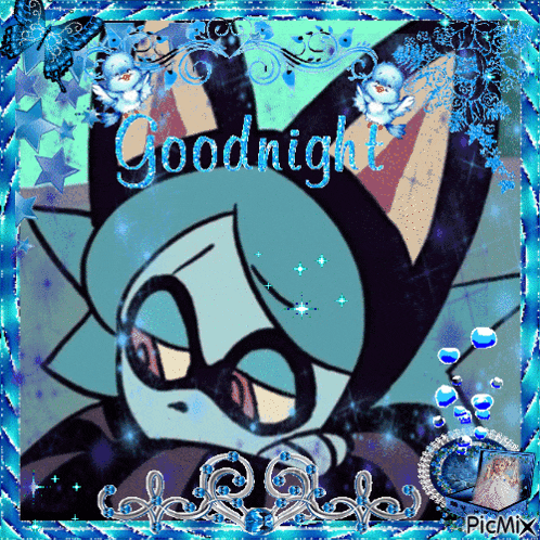 a picture of a cartoon character says goodnight